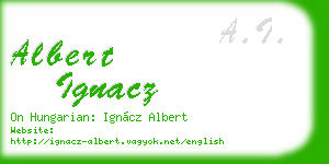 albert ignacz business card