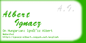 albert ignacz business card